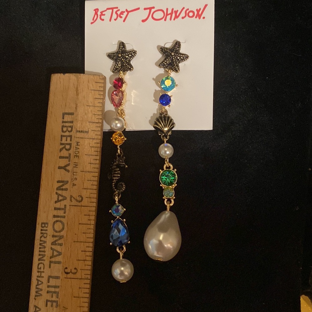 Betsey Johnson Starfish and Friends Jeweled Post Earrings - Picture 5 of 5